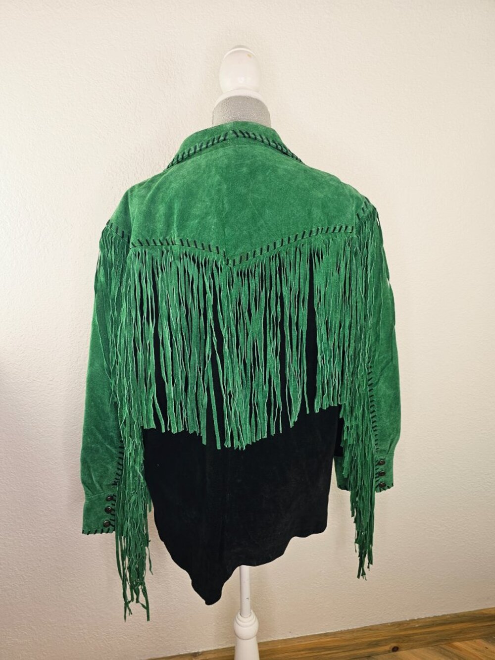 Bob Mackie Vintage Wearable Art Suede Leather Jacket Size Large - Picture 7 of 8